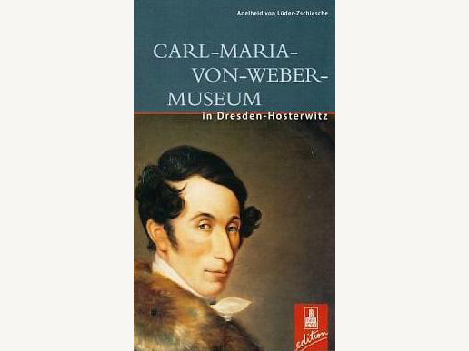 KI generiert: Das Bild zeigt das Cover eines Buches über das Carl-Maria-von-Weber-Museum in Dresden-Hosterwitz. Auf dem Cover befindet sich ein Porträt von Carl Maria von Weber.